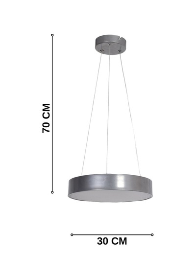 Dakota Modern Panel Ledli Salon Oturma Odası Yatak Odası Mutfak Gri Renk Led Avize Beyaz Işık Gri Gri
