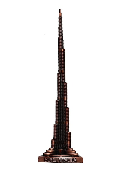Vintage Metal Burj Khalifa Biblo Bakır 22 Cm Burç Halife