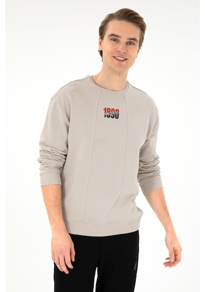 U.S. Polo Assn. Erkek Comfort Fit Bisiklet Yaka Taş Sweatshirt 50293430-VR049