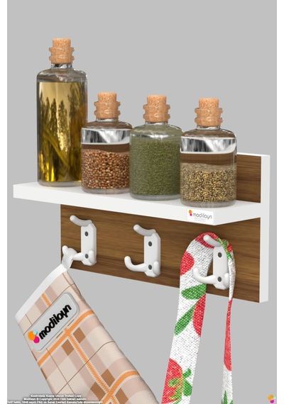 Kedi 9 Kancalı Mutfak Askısı 3'lü Set 31,4x19 Cm - Şık Tasarım, Çok Amaçlı Düzenleyici Ve Yer Tasarrufu Gri