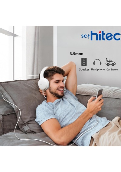 Schitec Type-c To 3.5mm Aux Ses Kablosu Dönüştürücü Beyaz Ax806