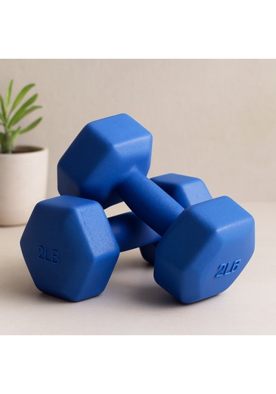 5 Kg Plastik Köşeli Dambıl - 2'li Set