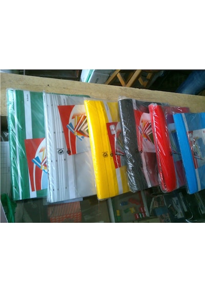 Plastik Telli Dosya Yeşil-gri-sarı-siyah-kırmızı -mavi 6 Renk 50