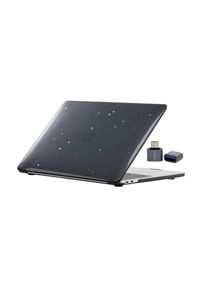 Apple Uyumlu MacBook Pro 16.2 Kılıf Simli Kristal Parlak İnce Hafif Tpu Sert Koruma M5 M4 M3 M2 M1 Siyah
