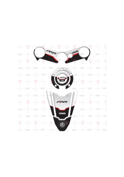 Yamaha Yzf R6 Yzf600 2006 - 2016 Special Beyaz Siyah Tank Pad Dep