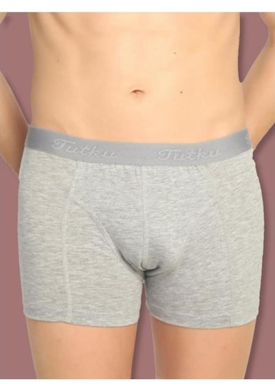 Tutku Erkek Elastan Boxer Gri 6 Lı