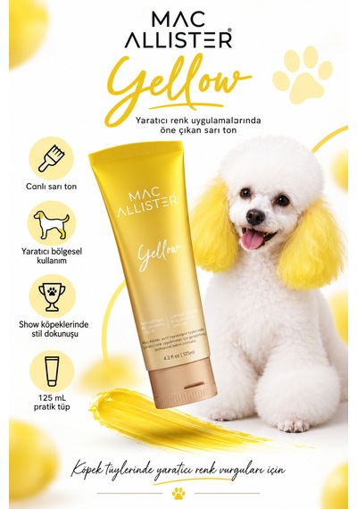 Mac Allister Kedi Köpek Tüy Boyası Sarı Renkli 125 Ml