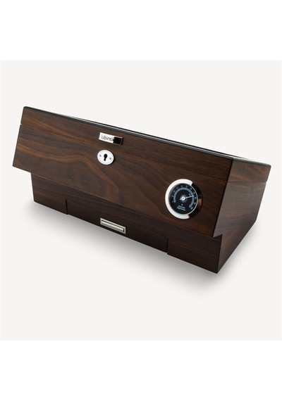 Lubinski Cedar Camlı Puro Kutusu Humidor Double Kahve 25s