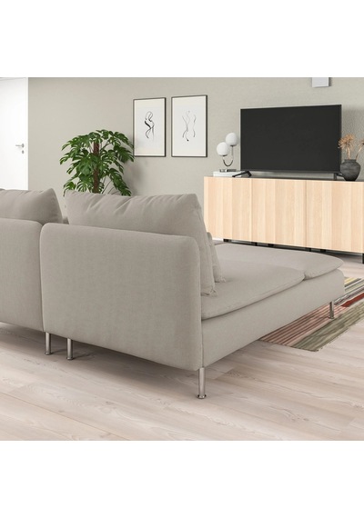 Ikea Bej Lüks Kanepe - Uzanma Koltuklu 2'li Kanepe