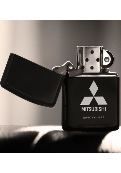 Kişiye Özel Mitsubishi Benzinli Siyah Metal Çakmak