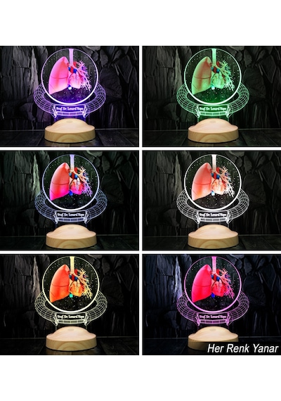 Akciğer Tasarımlı 3d Led Lamba Göğüs Hastalıkları Uzman Doktoruna Özel Hediye, Pulmonoloji Uzmanlarına, Sağlık Çalışanlarına İsimli Kişiye Özel Hediye