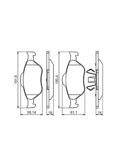 Ford Fiesta 1.4 2001-2008 Bosch Ön Balata Netpar23202