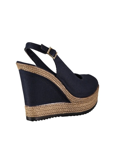 Fox Shoes Lacivert Kadın Dolgu Topuklu Ayakkabı 9674070805