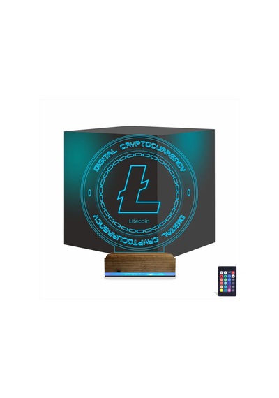 Luvivia Crypto Lite Coin 3d Lamba - Masa Gece Lambası Şeffaf