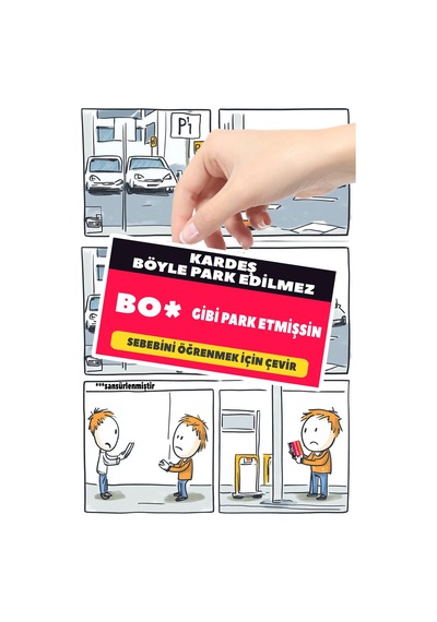 Parkvizit Kötü Park Edenlere Eğlenceli Ve Etkili Uyarı Kartı - 25 Adet - 9.5 7 Cm