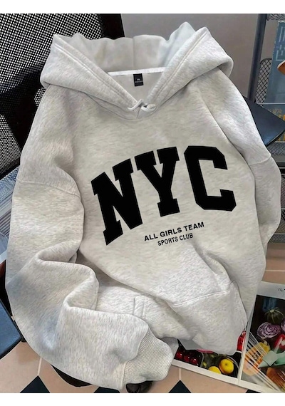 Startmore Emery Rose Plus Size Women's Slogan Letter 'nyc All Gırls Team Sports Club' City Name Graphic Çok Renkli