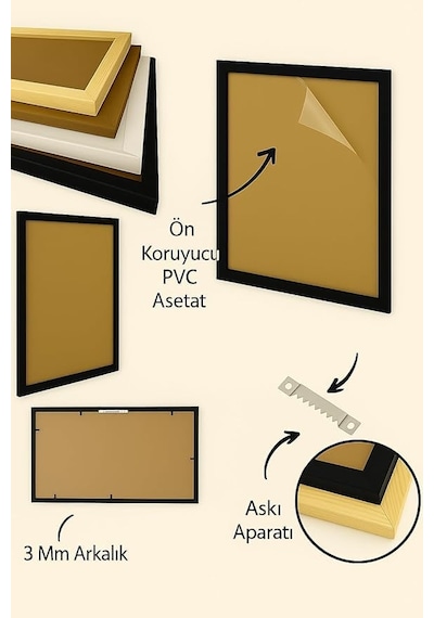 Mat Veya 22 X 28 Poster Çerçevesi Mat Olmayan Siyah Tasarlanmış Ahşap Pleksiglas Kapaklı Ve Duvar Için Yatay Ve D
