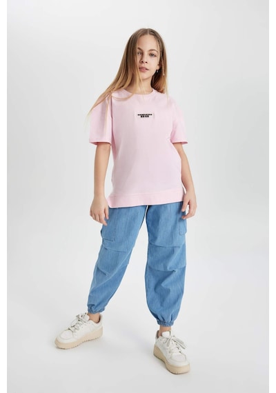 Defacto Kız Çocuk Kargo Fit Esnek Bantlı Paça Jean Pantolon B4952A824SPNM28 Mavi Defacto Kız Çocuk Kargo Fit Esnek Bantlı Paça Jean Pantolon B4952A824SPNM28 Mavi