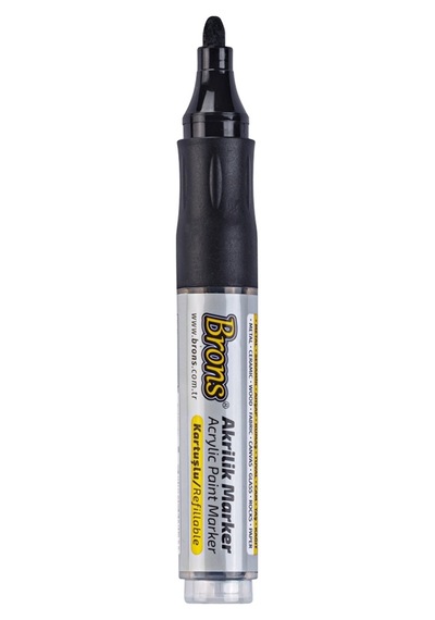 Brons 4Mm Akrilik Marker Siyah N Br-4015