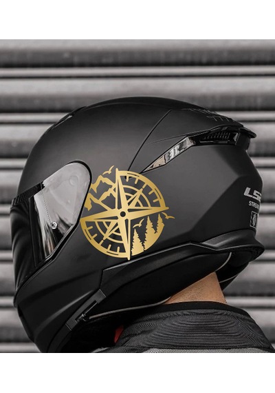 Pusula Dağ Ve Orman Sticker - Araba Oto Motosiklet Araç Kask Sticker - 00058 40x40 Cm