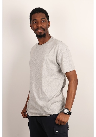 Erkek Bisiklet Yaka Oversize T-Shirt (539530705)