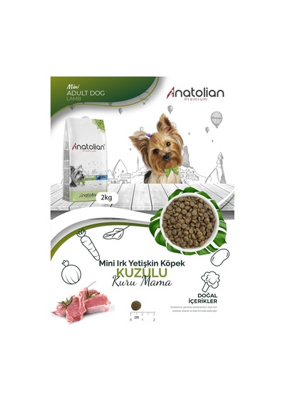 Anatolian Premium Kuzu Etli Küçük Irk Yetişkin Köpek Maması 2 KG