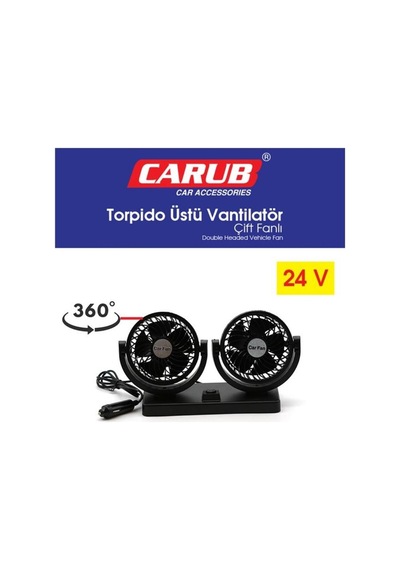 24v Vantilatör Çift Fanlı Torpido Üstü