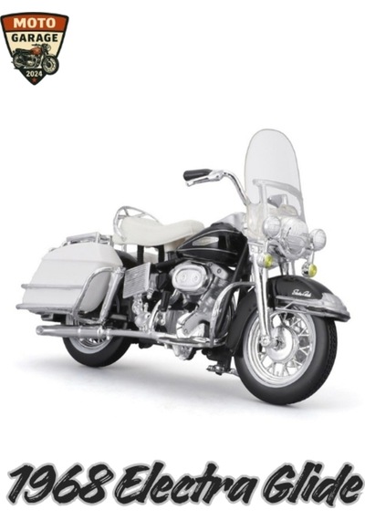 1:18 Harley Davidson 1962 Duo Glide 1968 Electra Glide 2'li Set Metal Gövde, Koleksiyonluk