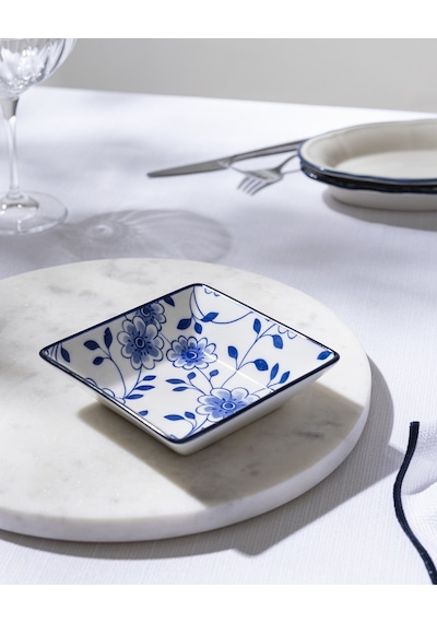 Madame Coco Reve Bleu Seren Kare Tabak - 12 Cm - Mavi/beyaz 8684427225196 Çok Renkli