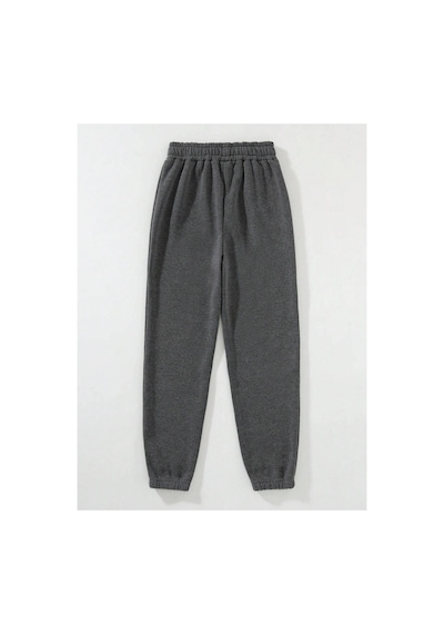 Tarzsokak Letter Graphic Thermal Lined 4 Mevsim Eşofman Gri