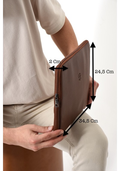 Westpolo Vegan Deri Unisex Laptop, Evrak Çantası - 6077 Taba