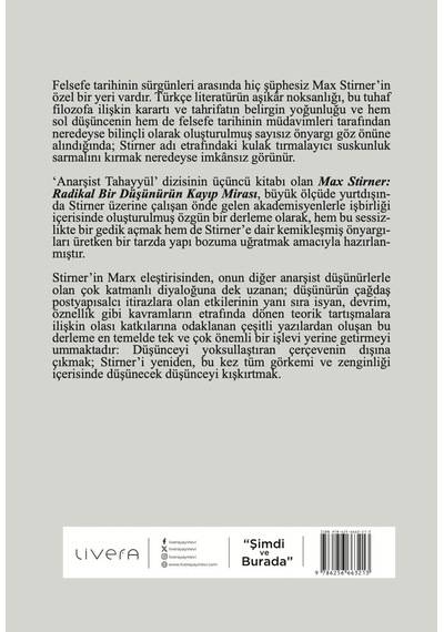 Max Stirner - Radikal Bir Düşünürün Kayıp Mirası
