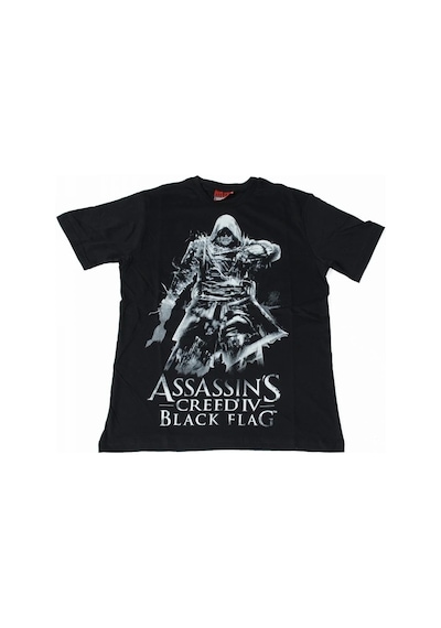 Assasins Creed Black Flag Tişört Siyah Çok Renkli