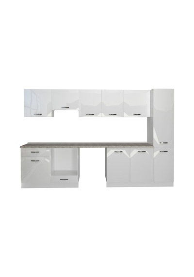 Decoraktiv Elite 325 Ankastre Fırın Modüllü Mdf Hazır Mutfak Dolabı - Tezgah Dahil - Parlak Beyaz