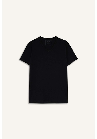 Defacto Slim Fit Dar Kesim V Yaka Üst L4884az25aubk27 Siyah