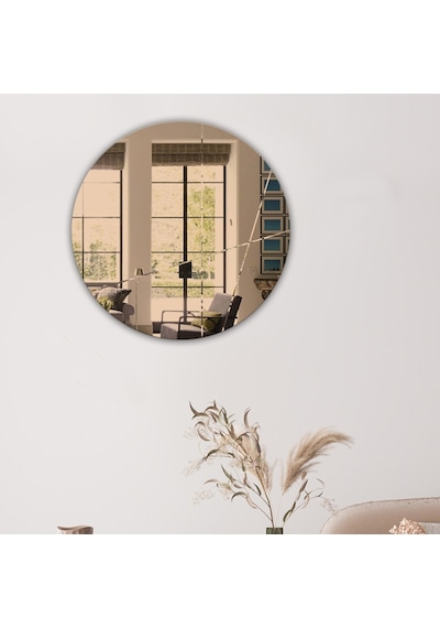 Ayna | Bronz Ayna | Tasarım Kanallı | Çap60Cm Bronz