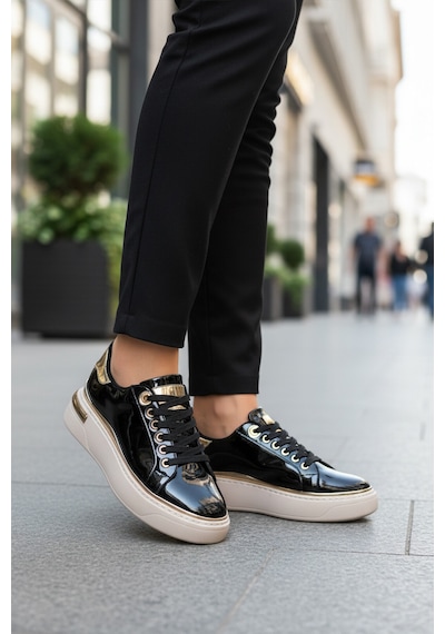 Siyah Rugan Bağcıklı Hafif Kadın Sneaker Lady 029 Z Çok Renkli