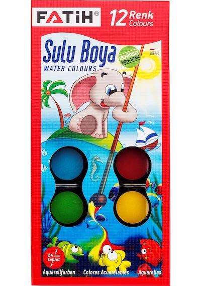 Fatih 12'li Okul Kırtasiye Seti Kuru Sulu Pastel Keçeli Kalem Set