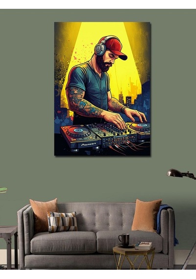 Kanvas Tablo Dj'nin Gece Hayatı 100cmx140cm