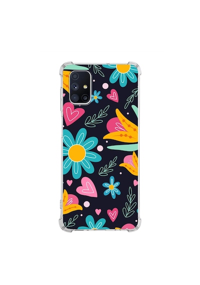 Samsung Galaxy M51 Uyumlu Retro Color 1 Baskılı Şeffaf Köşe Korumalı Antişok Kılıf