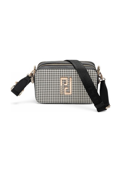 Silver & Polo Silver Polo Siyah - Siyah Kaz Ayağı Ekose Kadın Çapraz Çanta Sp1078