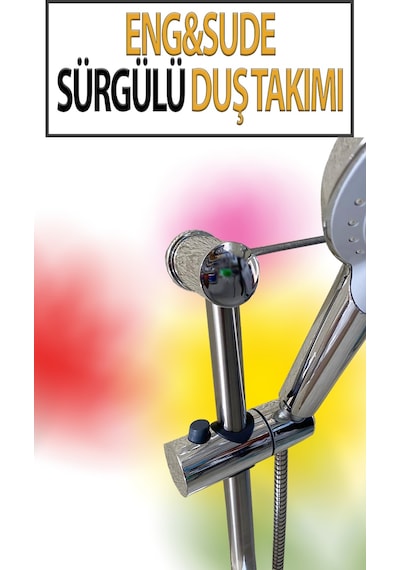 Sürgülü Duş Takımı Eng&sude Gümüş