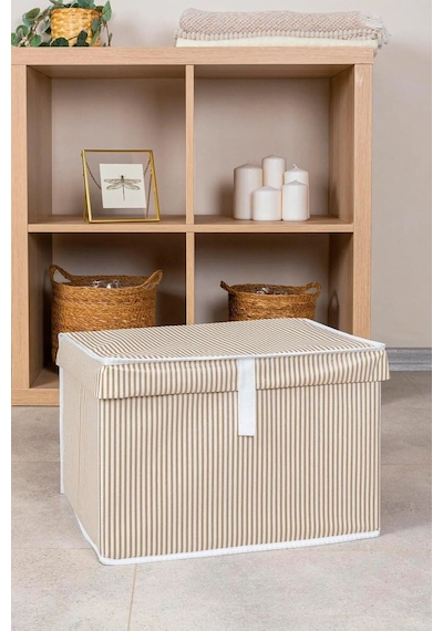 Kapaklı Kutu Hurç Mini 40x30x26 Cm 60 X 40 Kumaş Bej Tr Diğer