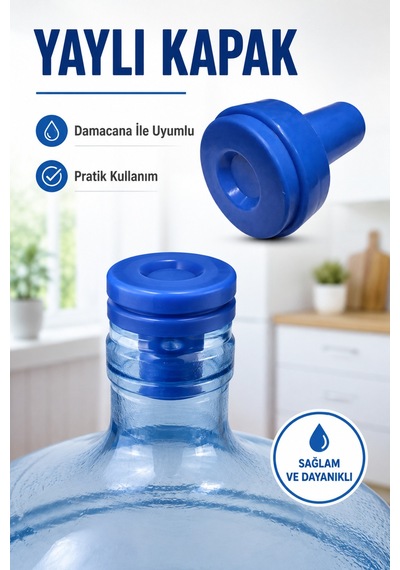 Bykurt Yaylı Kapak Seti Damacana Sebil Uyumlu Pratik Su Kapağı 2 Adet Mavi
