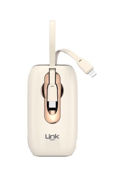 Linktech Mp09 9600 Mah Type-c / Lightning Kablolu 22.5w Powerbank Pd3.0 Krem