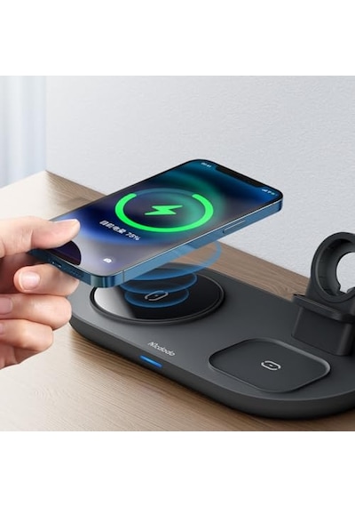 Ayrex Mcdodo Ch-7061 3in1 Manyetik 15w Kablosuz Hızlı Şarj Dock Stand Siyah