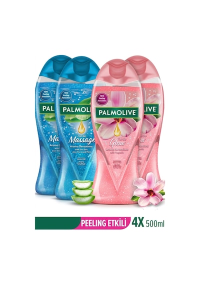 Palmolive Peeling Etkili Duş Jeli 4 x 500 ML + Seyahat Kiti