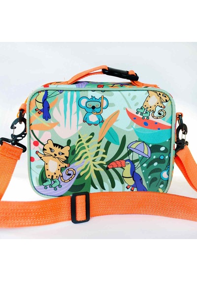 Milk & Moo Çocuk Sırt Çantası, Kalem Kutusu, Beslenme Çantası 3'lü Set Jungle Friends