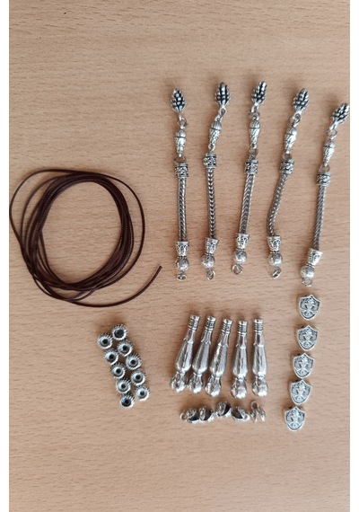 Tesbih Püskül İmame Yapım Seti İmame Püskül Metal Ara Tesbih İpi 5 Takım Seti