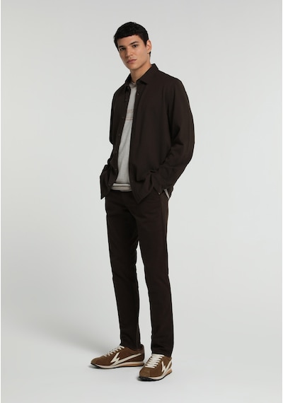 Colin's Colins Regular Fit Shirt Neck Düz Erkek Kahverengi Uzun Kol Gömlek Cl1082019 Q1.v1 Brw